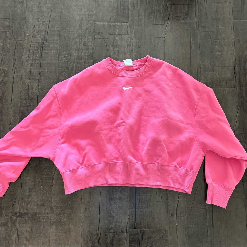 Nike Phoenix pink fleece cropped sweatshirt